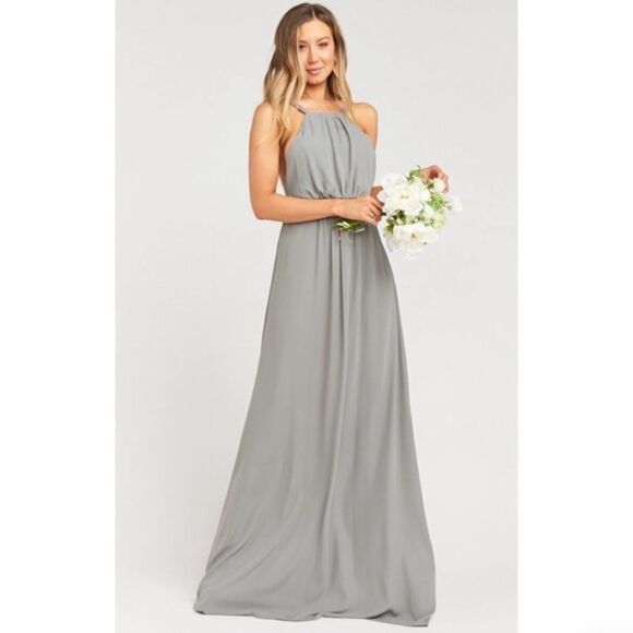 SHOW Me Your Mumu Amanda Maxi Dress Soft Charcoal Crisp Size Small - Picture 1 of 8